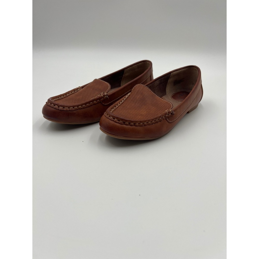 b.o.c. Women Brown Perforated Moc Toe Loafers Size 7.5M BC0012216